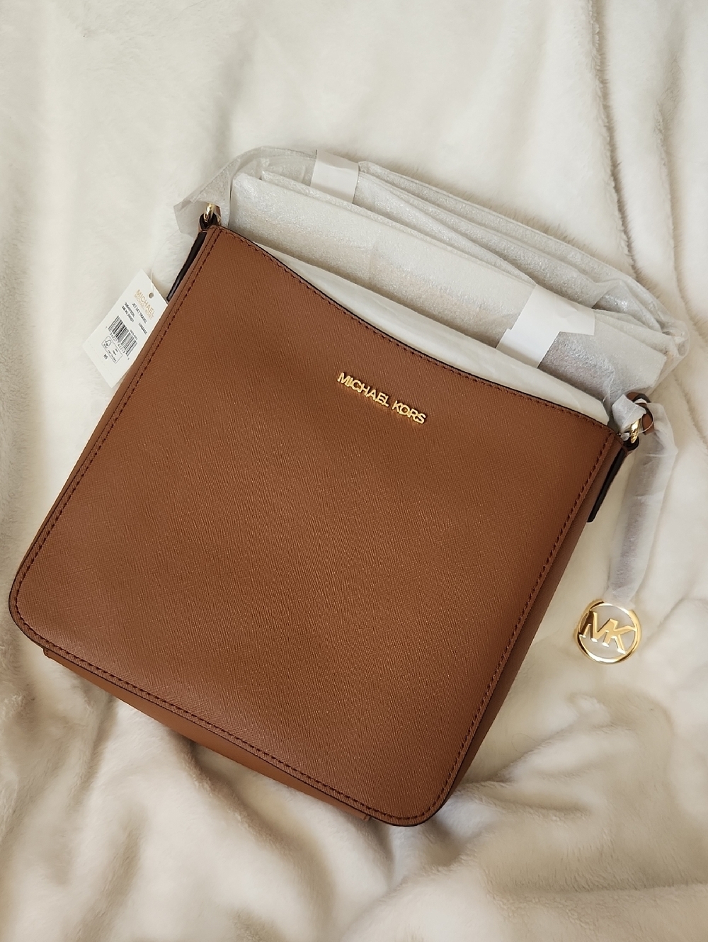 Michael Kors Cognac Saffiano Leather Crossbody